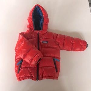 Patagonia high loft down baby jacket with hood